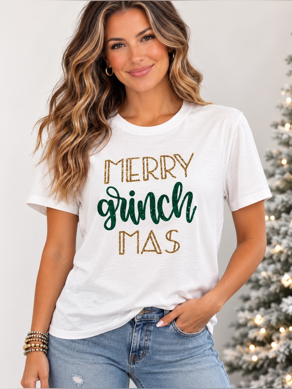HANDMADE MEDIUM SPARKLY CHRISTMAS SHIRT